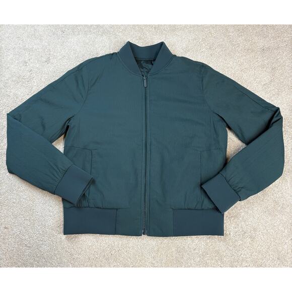Lululemon Athletica Reversible Non-Stop Bomber Jacket Blue/Green Size 8 - Picture 3 of 6